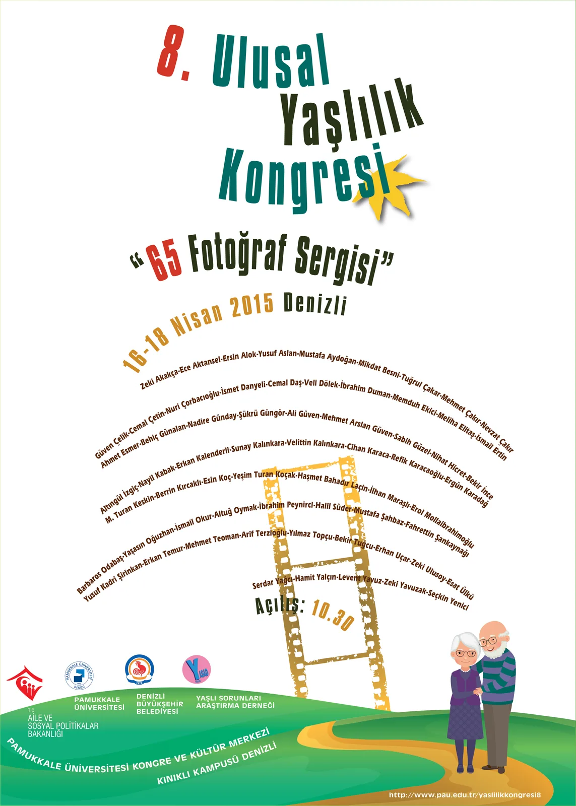 8. Ulusal Yaşlılık Kongresi “65 Fotoğraf Sergisi” afişi, Denizli, 16-18 Nisan 2015