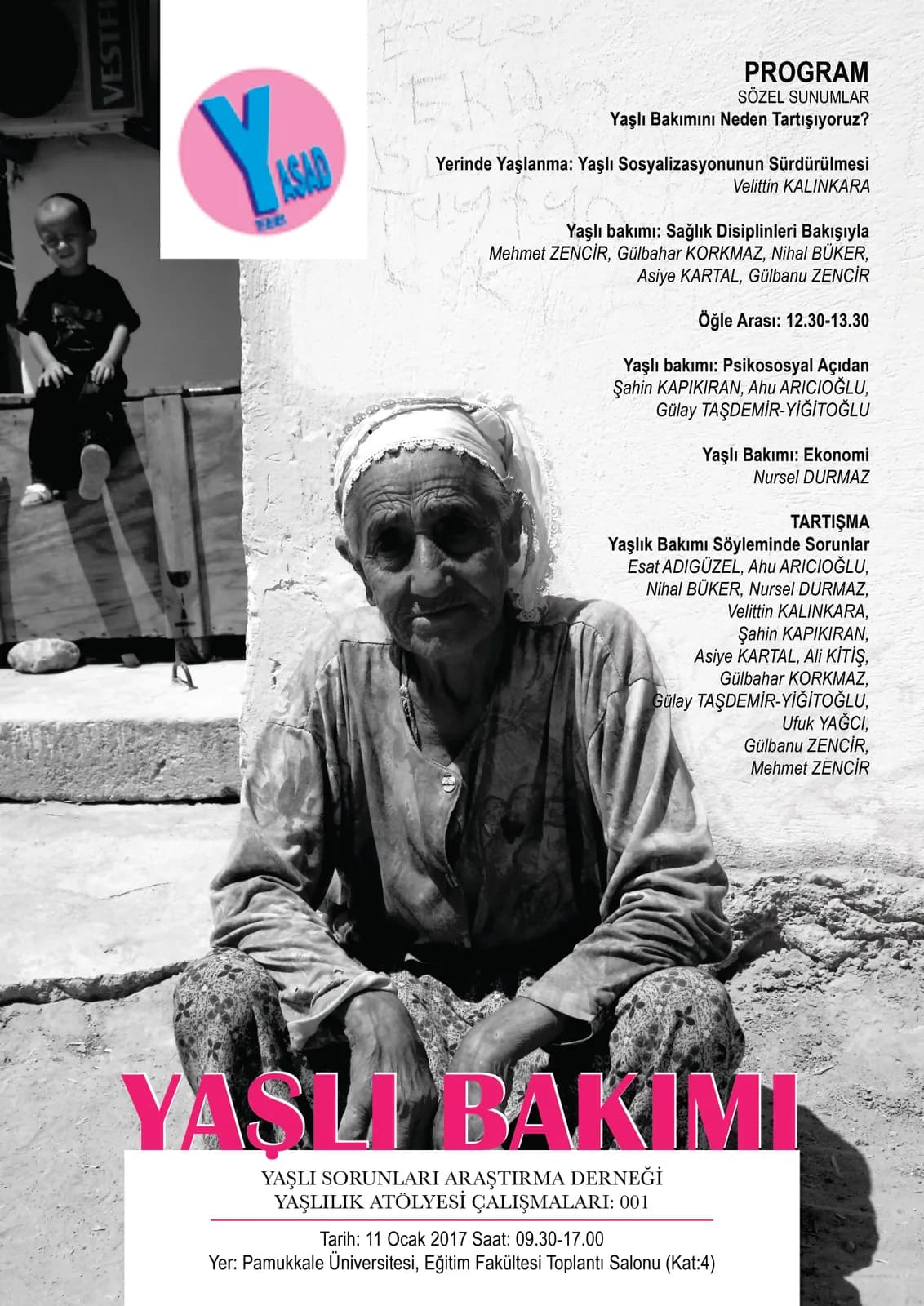 Yaşlılık Atölye Çalışmaları 001: “Yaşlı Bakımı” afişi, Denizli, 11 Ocak 2017